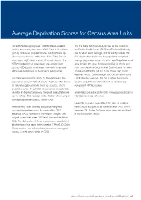 Average Deprivation Scores for Census Area Units