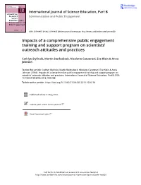 Impacts of a Comprehensive Public Engagement Training and Support Program on Scientists’ Outreach Attitudes and Practices