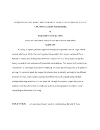 INTERPRETING ART SONG USING EDWARD T. CONE's the COMPOSER's VOICE: a PRACTICAL GUIDE for SINGERS by ELISABETH ANNE SLATE