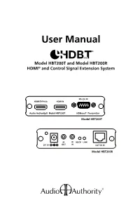 Manualrs-232 in HDMI BYPASS HDMI IN