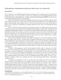 My Recollections of the Introduction of Botswana's Pula Currency on 23