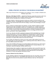 Speed, Strategy on Display for Michelin in Monterey