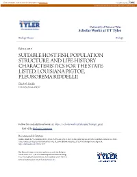 Suitable Host Fish, Population Structure, and Life-History