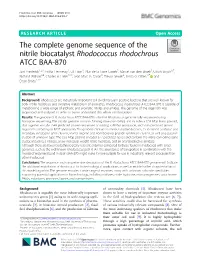 The Complete Genome Sequence of the Nitrile