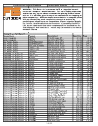 WARNING: This Price List Is Protected by U. S. Copyright Law and Unfair and Deceptive Competition Laws