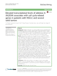 (ALDOA) Associates with Cell Cycle-Related Genes in Patients With