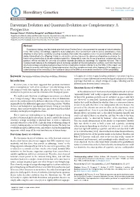 Darwinian Evolution and Quantum Evolution