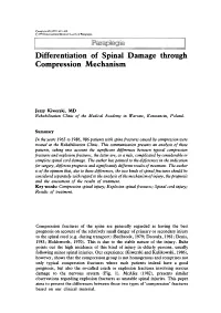 Differentiation of Spinal Damage Through Compression Mechanism