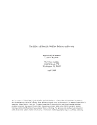 The Effect of Specific Welfare Policies on Poverty
