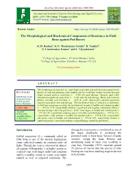 The Morphological and Biochemical Components of Resistance in Field Bean Against Pod Borers