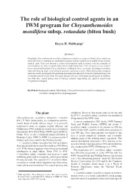 The Role of Biological Control Agents in an IWM Program for Chrysanthemoides Monilifera Subsp