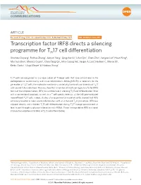 Transcription Factor IRF8 Directs a Silencing Programme for TH17 Cell Differentiation