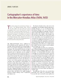 Cartographer's Experience of Time in the Mercator-Hondius Atlas (1606