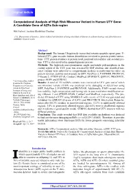 Computational Analysis of High Risk Missense Variant in Human UTY Gene: a Candidate Gene of Azfa Sub-Region