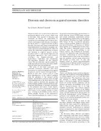 Dystonia and Chorea in Acquired Systemic Disorders