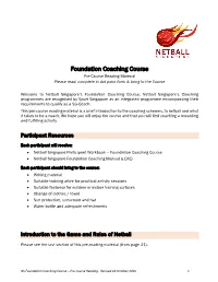 Foundation Coaching Course – Pre-Course Reading
