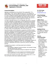 INST 785 Section 0101 Documentation, Collection, and INST 785 Appraisal of Records Spring 2020