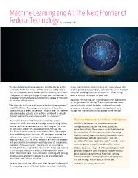Machine Learning and AI: the Next Frontier Of