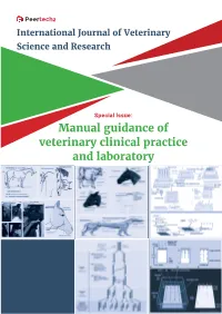 Manual Guidance of Veterinary Clinical Practice and Laboratory Table of Contents