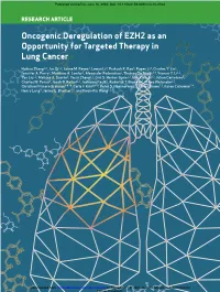 Oncogenic Deregulation of EZH2 As an Opportunity for Targeted Therapy in Lung Cancer