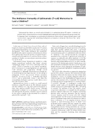 The Antitumor Immunity of Ipilimumab: (T-Cell) Memories to Last a Lifetime?