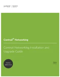 Contrail Networking Installation and Upgrade Guide