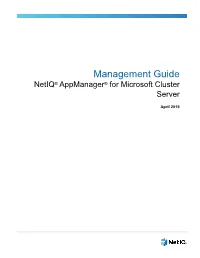 Netiq Appmanager for Microsoft Cluster Server Management Guide