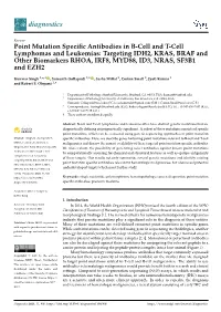 Point Mutation Specific Antibodies in B-Cell and T-Cell Lymphomas And