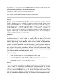 Submission on the Issue of Relative Resourcing of Police Areas
