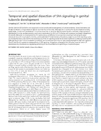 Temporal and Spatial Dissection of Shh Signaling in Genital Tubercle Development Congxing Lin1, Yan Yin1, G