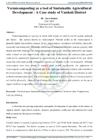 Vermicomposting As a Tool of Sustainable Agricultural Development : a Case Study of Vaishali District