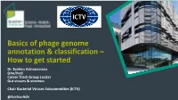Basics of Phage Genome Annotation & Classification – How to Get Started