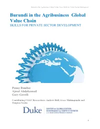 Burundi in the Agribusiness Global Value Chain: Skills for Private Sector Development