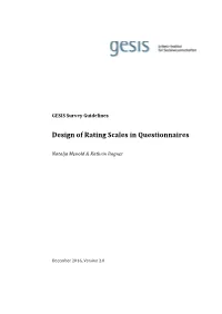 Design of Rating Scales in Questionnaires