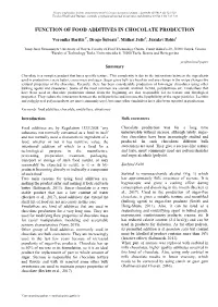 Function of Food Additives in Chocolate Production