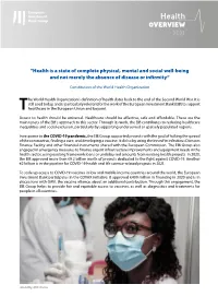 Health OVERVIEW 2021