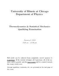 University of Illinois at Chicago Department of Physics