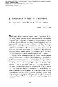 7. Nationalism in Post-Soviet Lithuania
