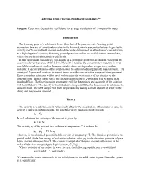 Activities from Freezing-Point Depression Data1,2 Purpose