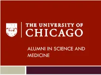 ALUMNI in SCIENCE and MEDICINE Table of Contents