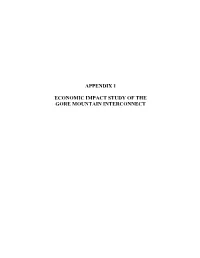 Appendix 1 Economic Impact Study of the Gore Mountain Interconnect