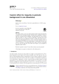 Casimir Effect for Impurity in Periodic Background in One Dimension