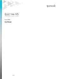 Electra VS User Manual V05.10