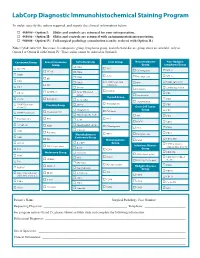 Labcorp Diagnostic Immunohistochemical Staining Program