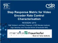 Step Response Metric for Video Encoder Rate Control