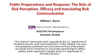 The Role of Risk Perception, Efficacy and Inoculating Risk Communication