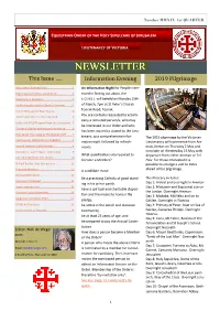 This Issue ….. 2019 Pilgrimage Information Evening