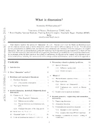 What Is Dimension?