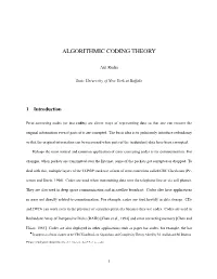 Algorithmic Coding Theory ¡
