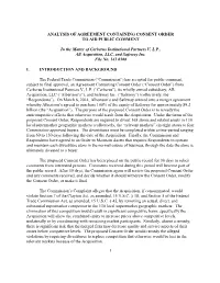 Analysis of Proposed Consent Order to Aid Public Comment